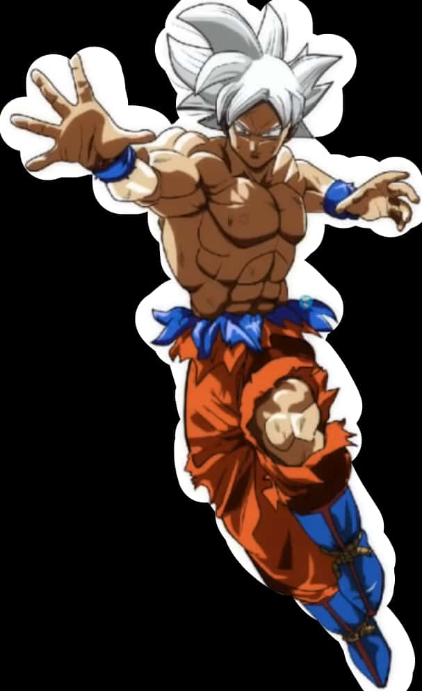 Ultra Instinct Goku Action Pose PNG image