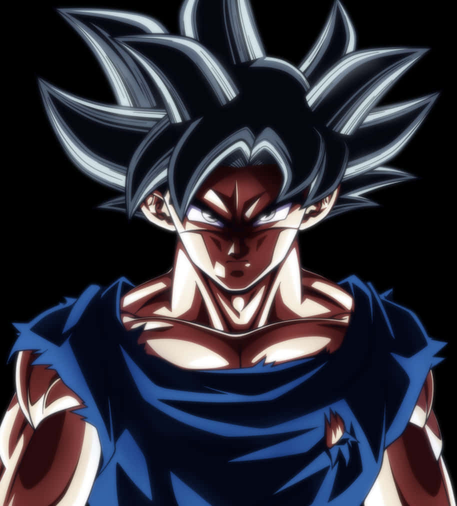 Ultra Instinct Goku Intense Stare PNG image