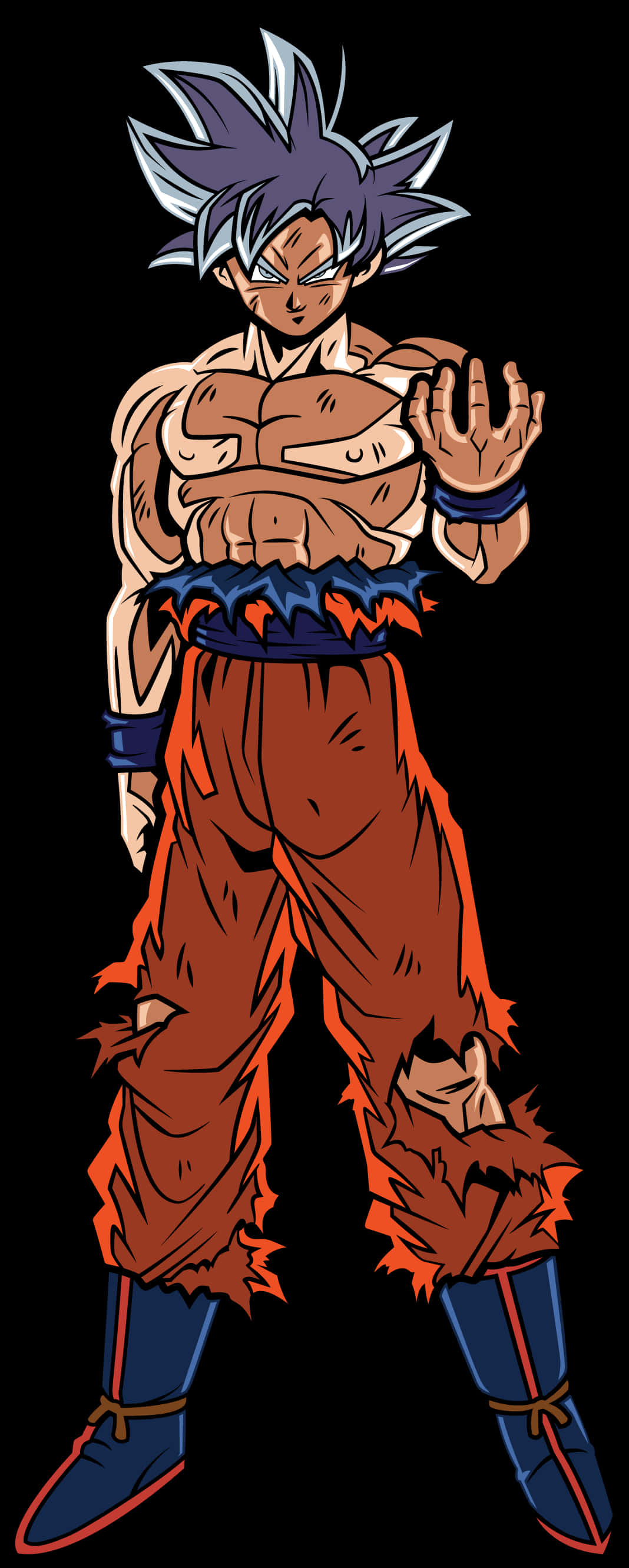 Ultra Instinct Goku Pose PNG image