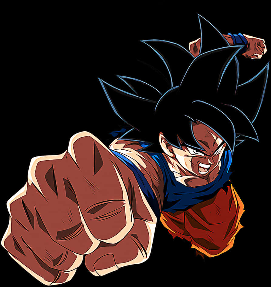 Ultra Instinct Goku Power Punch PNG image