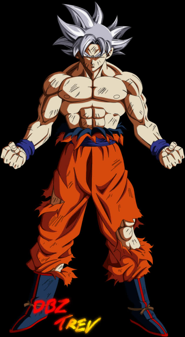 Ultra Instinct Goku Power Stance PNG image