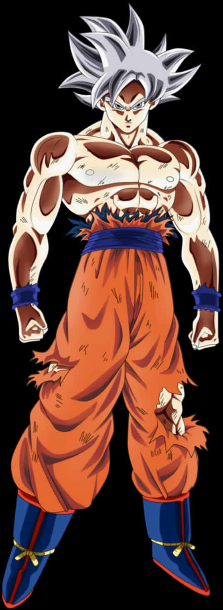 Ultra Instinct Goku Power Stance PNG image