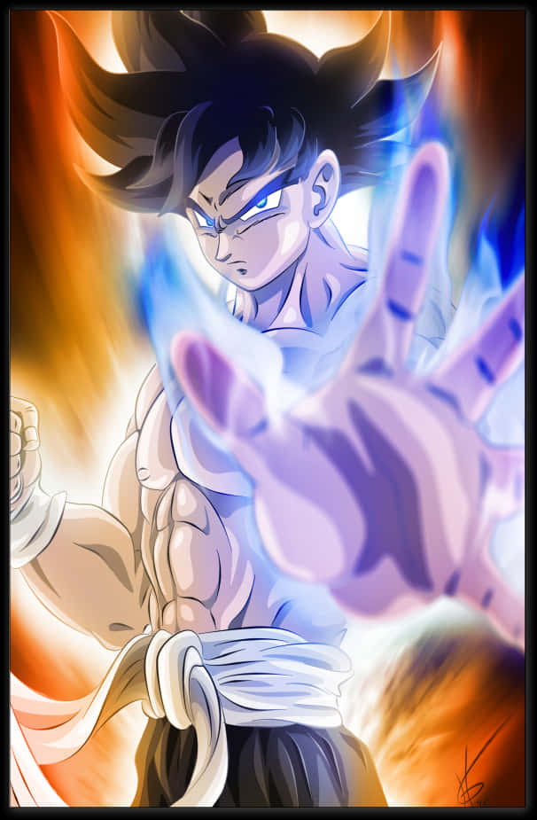 Ultra Instinct Goku Power Up PNG image