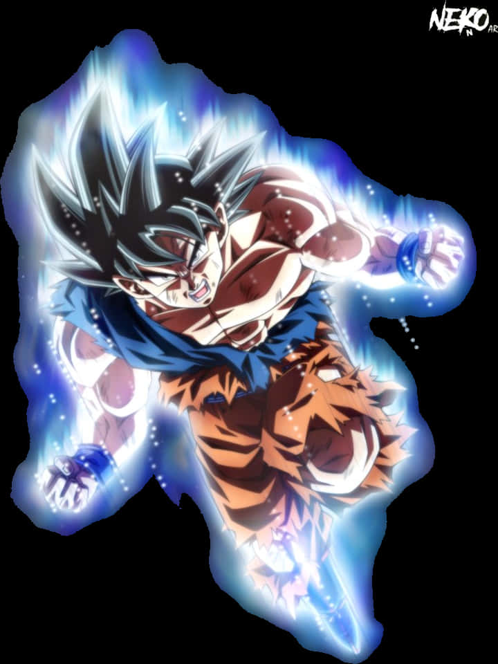 Ultra Instinct Goku Power Up PNG image