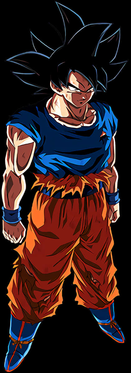 Ultra Instinct Goku Stance PNG image