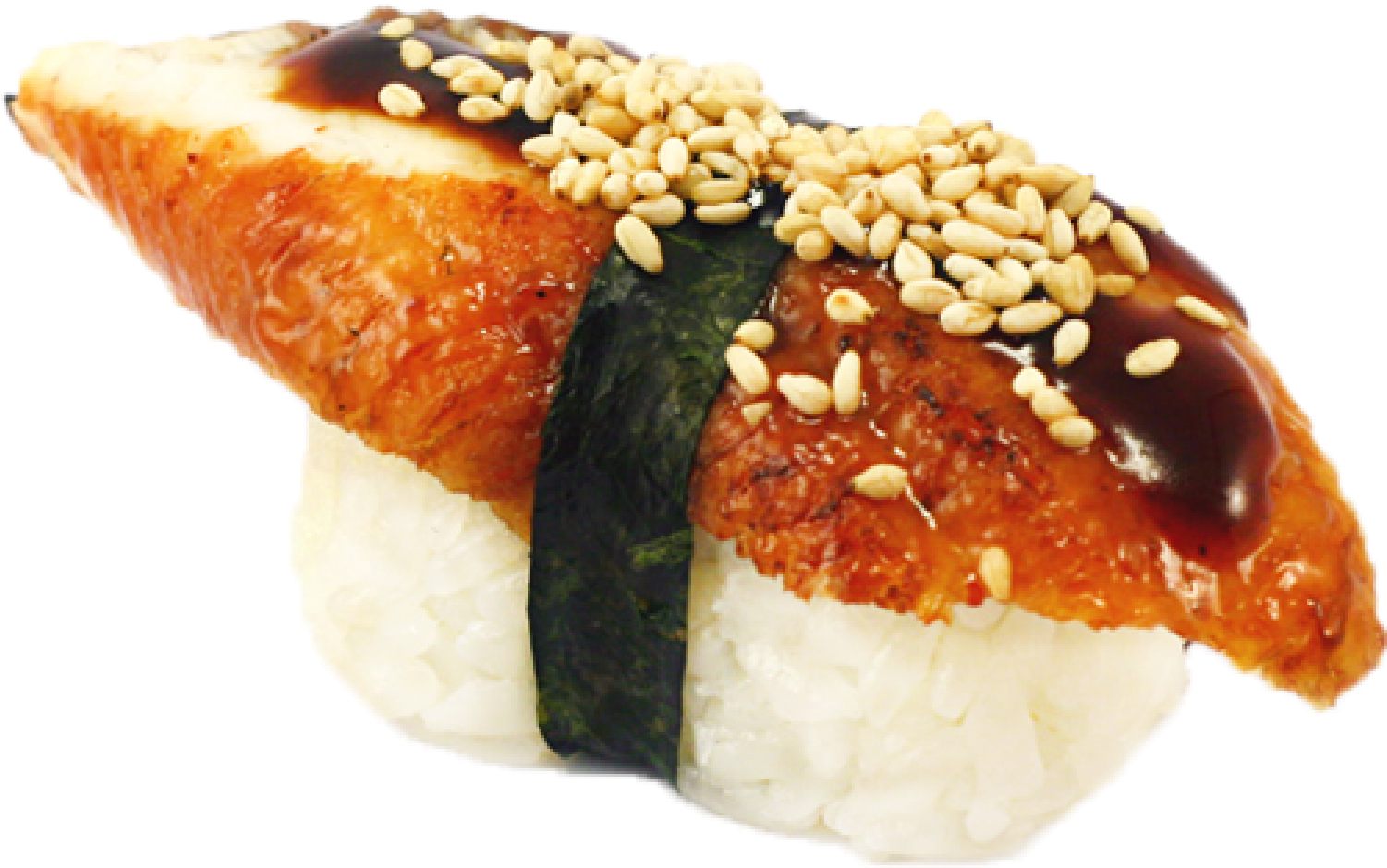 Unagi Nigiri Sushiwith Sesame Seeds PNG image