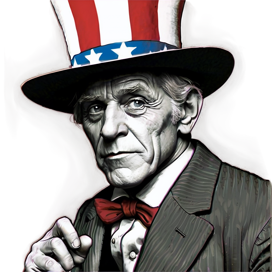 Uncle Sam Black And White Png 06122024 PNG image