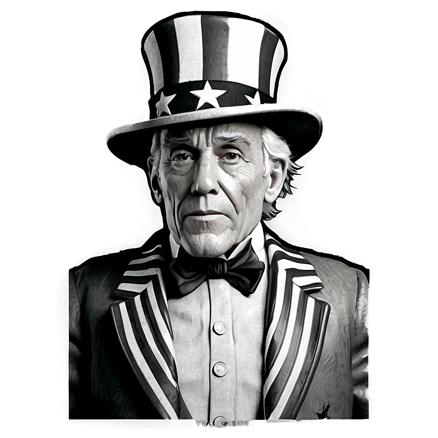 Uncle Sam Black And White Png 06122024 PNG image