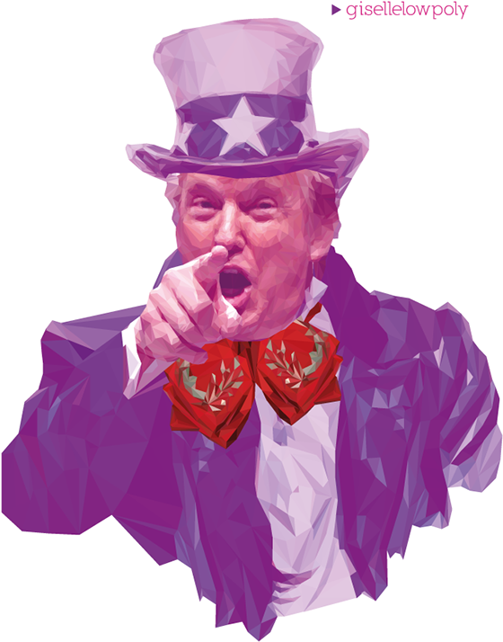 Uncle Sam Low Poly Artwork PNG image