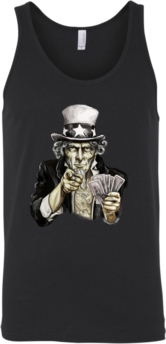 Uncle Sam Money Tank Top PNG image