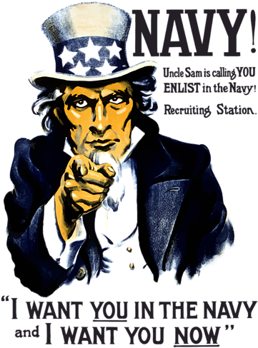 Uncle Sam Navy Recruitment Poster PNG image