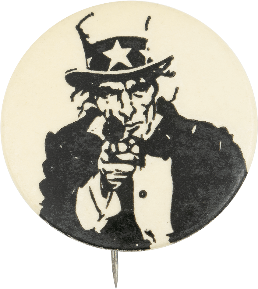 Uncle Sam Top Hat Silhouette Fan PNG image