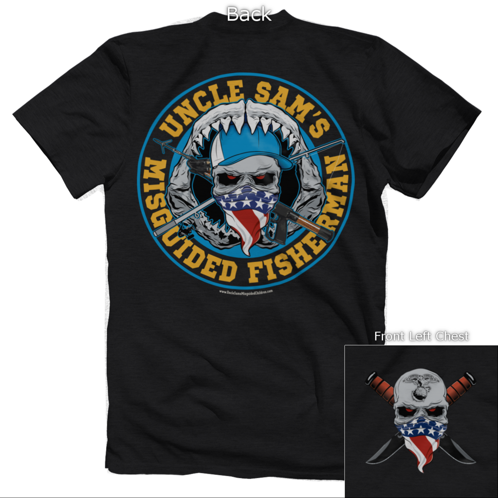 Uncle Sams Misguided Fisherman T Shirt Design PNG image