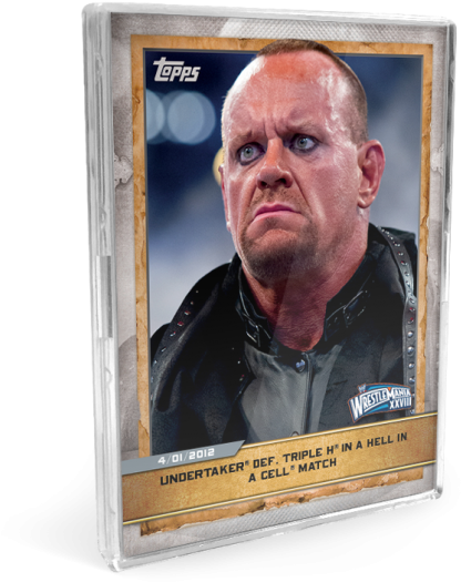 Undertaker Wrestle Mania Moment Topps Card PNG image