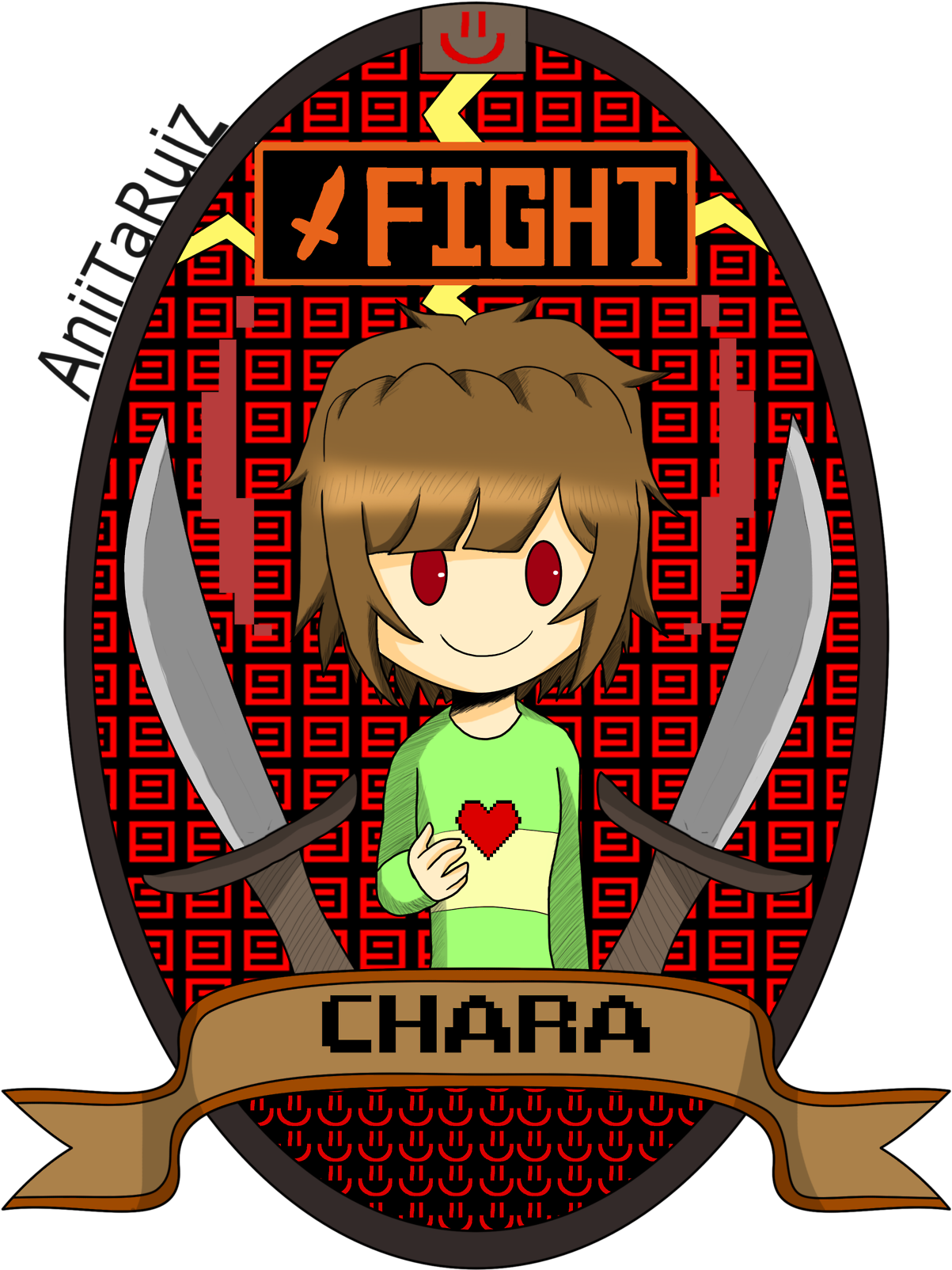 Undertale Chara Fight Stance PNG image