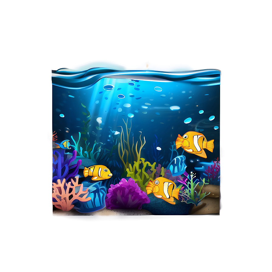 Underwater Cartoon Scene Png Nbt PNG image