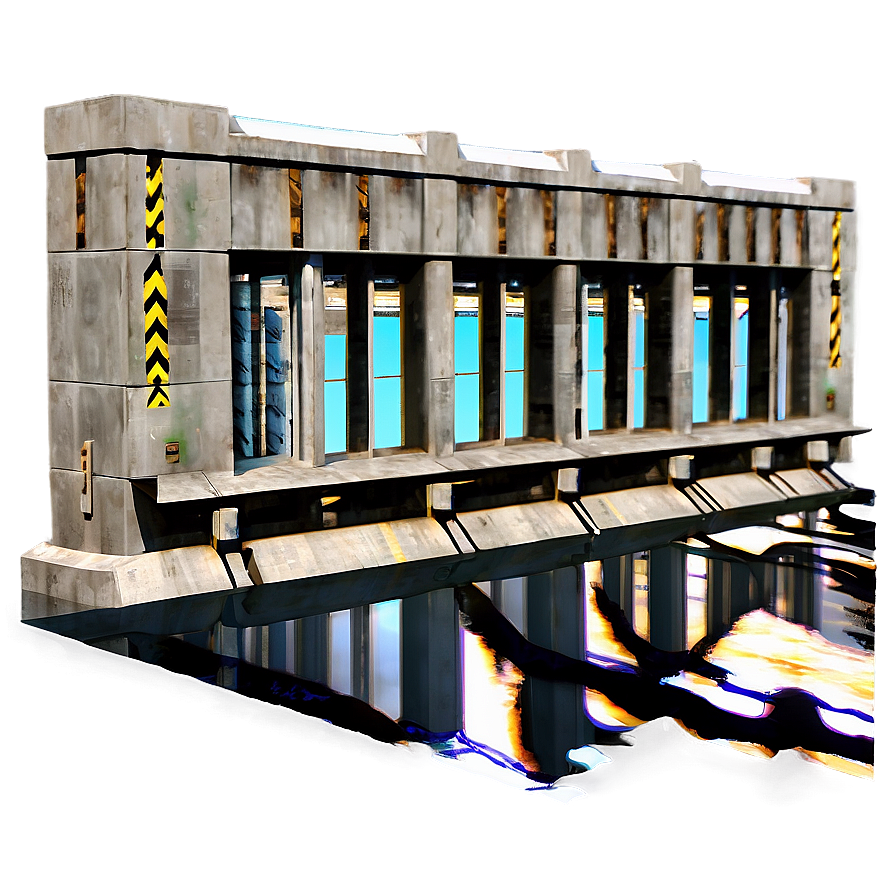 Underwater Gate Control Dam Png Emg PNG image