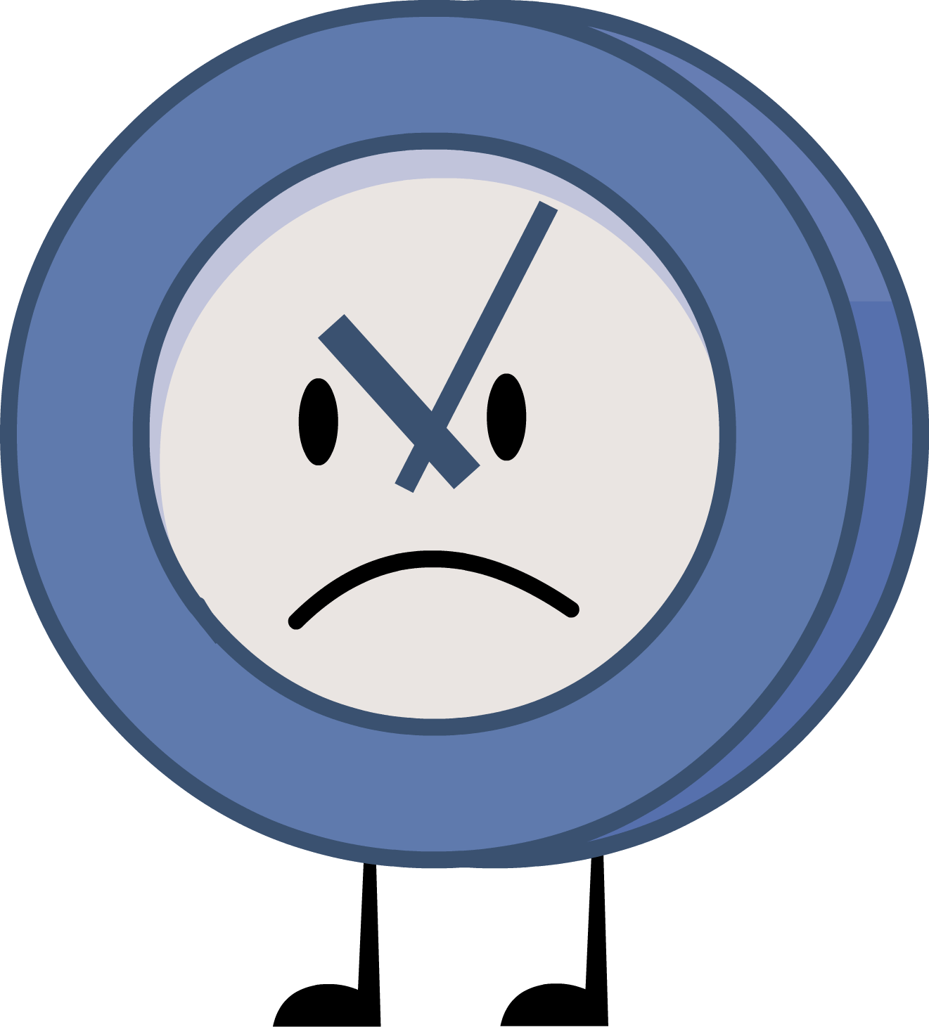 Unhappy Animated Clock Character PNG image