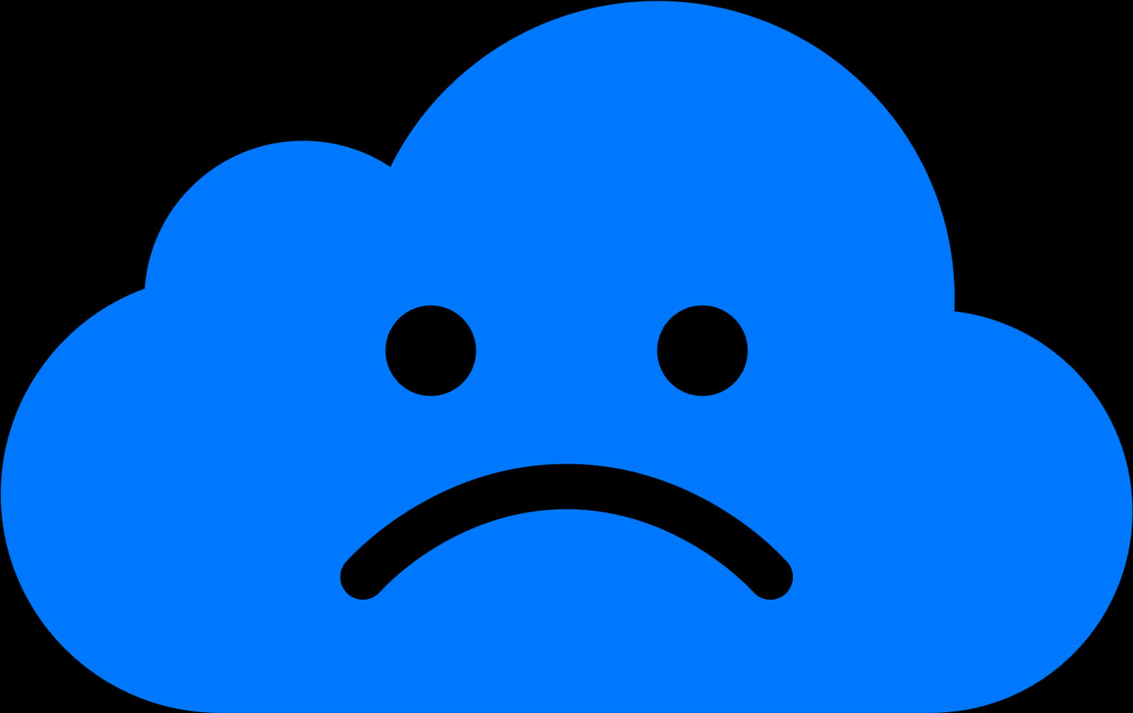 Unhappy Blue Cloud Icon PNG image