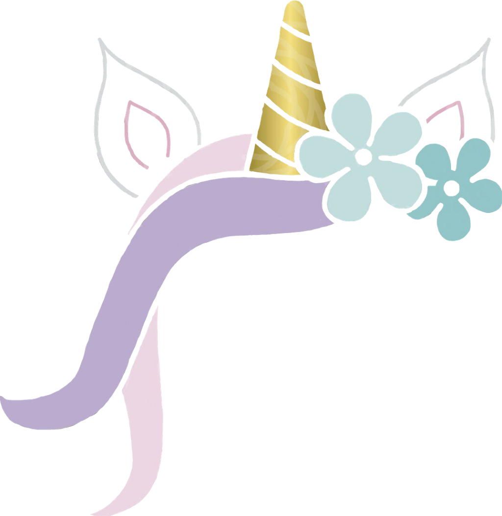 Unicorn Floral Headpiece Graphic PNG image