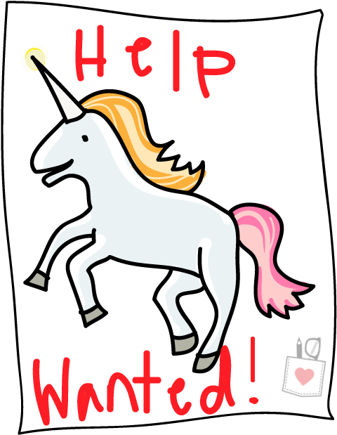 Unicorn Help Wanted Poster PNG image