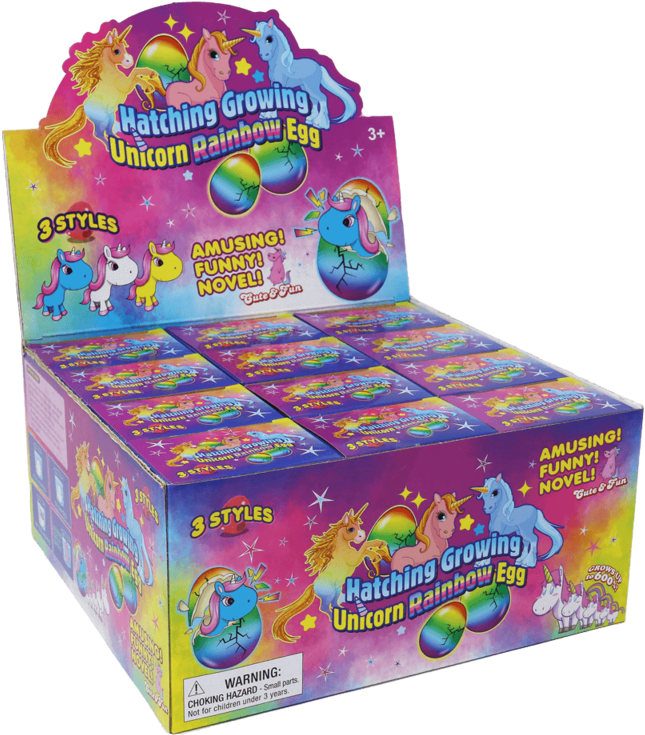 Unicorn Rainbow Egg Display Box PNG image