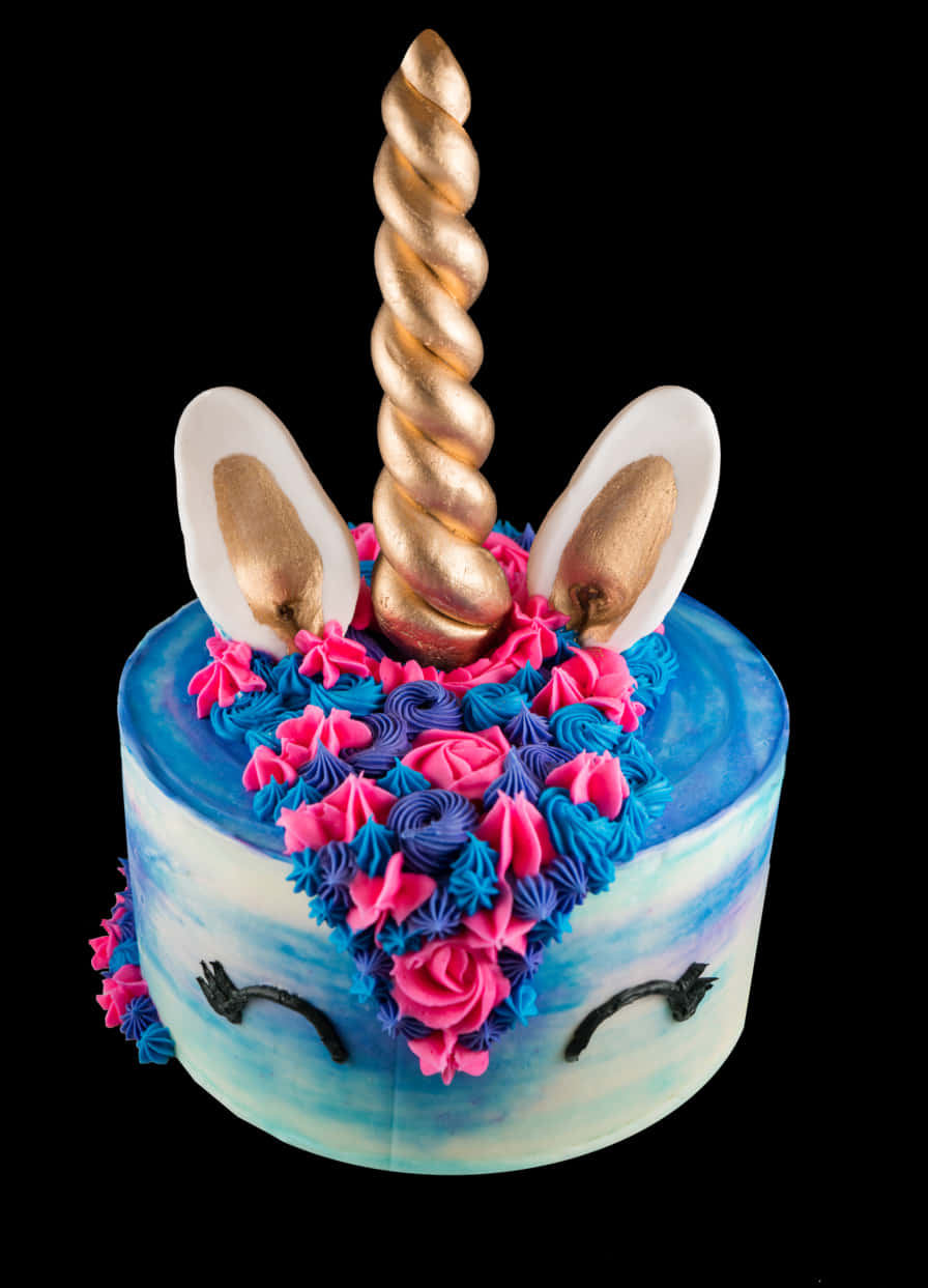 Unicorn Themed Celebration Cake PNG image