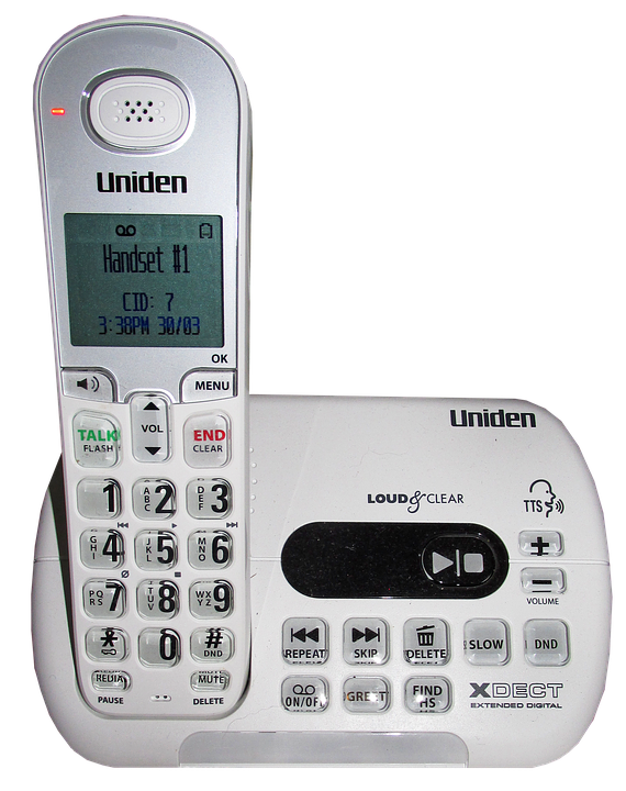 Uniden Cordless Phone Docked PNG image