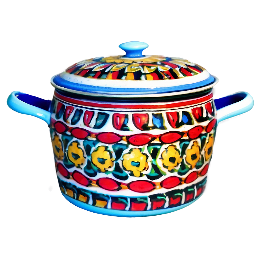 Unique Patterned Cooking Pot Png 06122024 PNG image