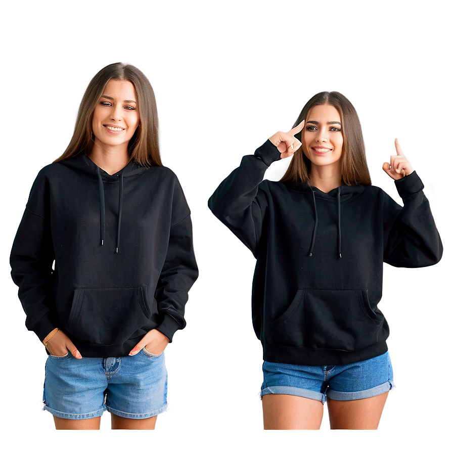 Unisex Black Oversized Sweatshirt Png 06272024 PNG image