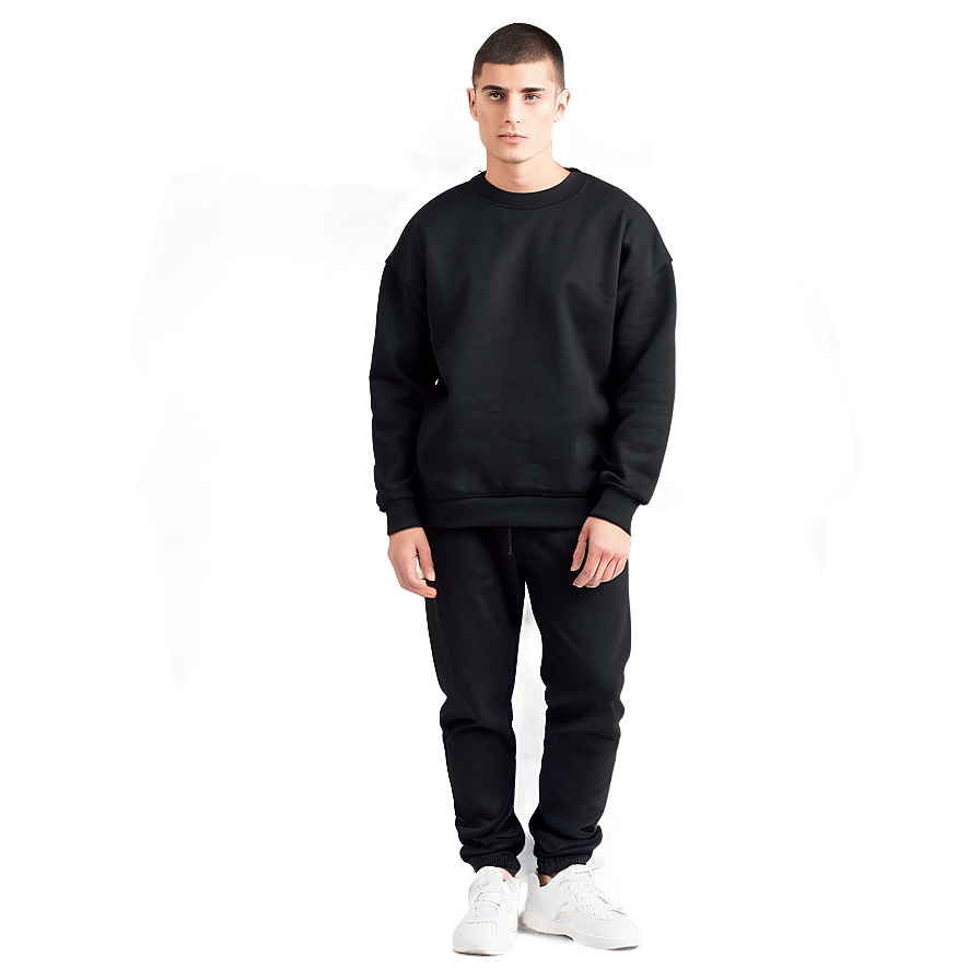 Unisex Black Oversized Sweatshirt Png 16 PNG image