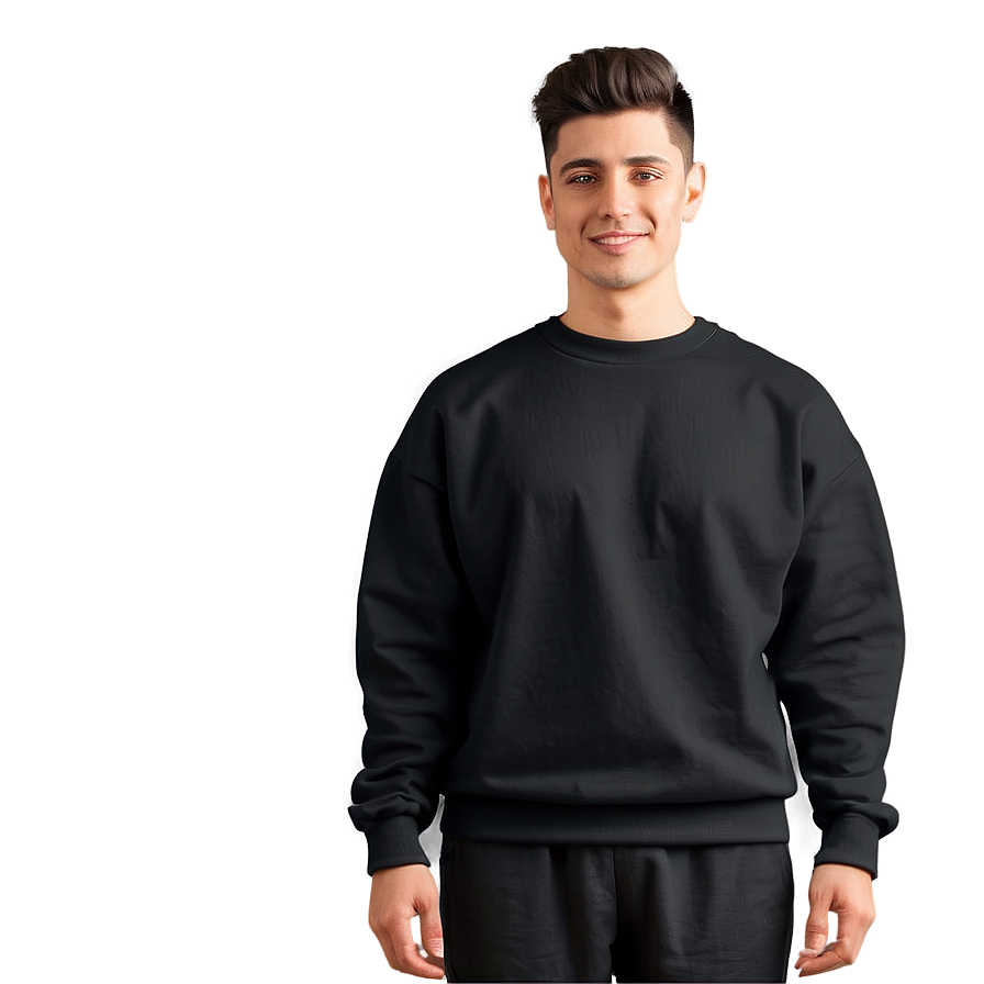 Unisex Black Oversized Sweatshirt Png Jja93 PNG image