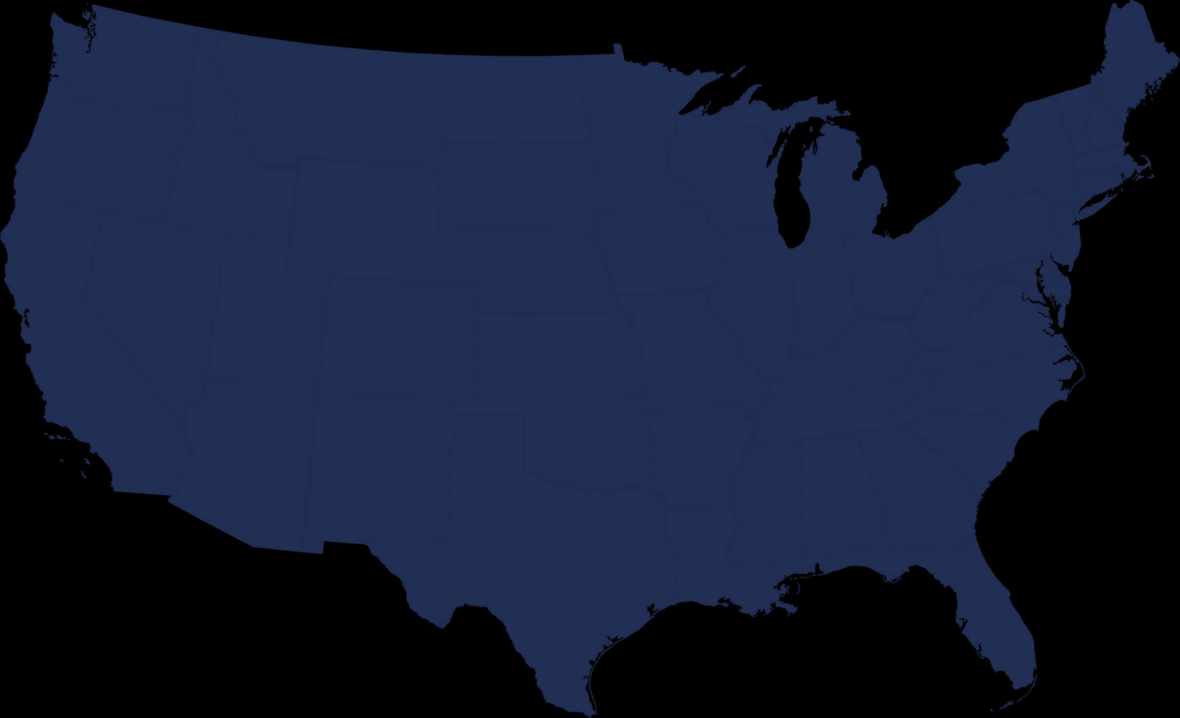 United States Silhouette Map PNG image