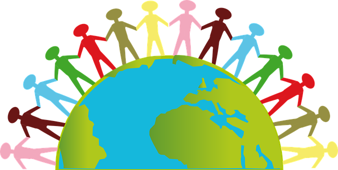 Unity Across Globe Illustration PNG image