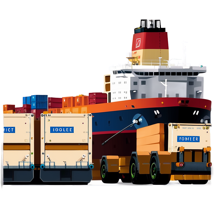 Unloading Cargo Ship Png 06122024 PNG image