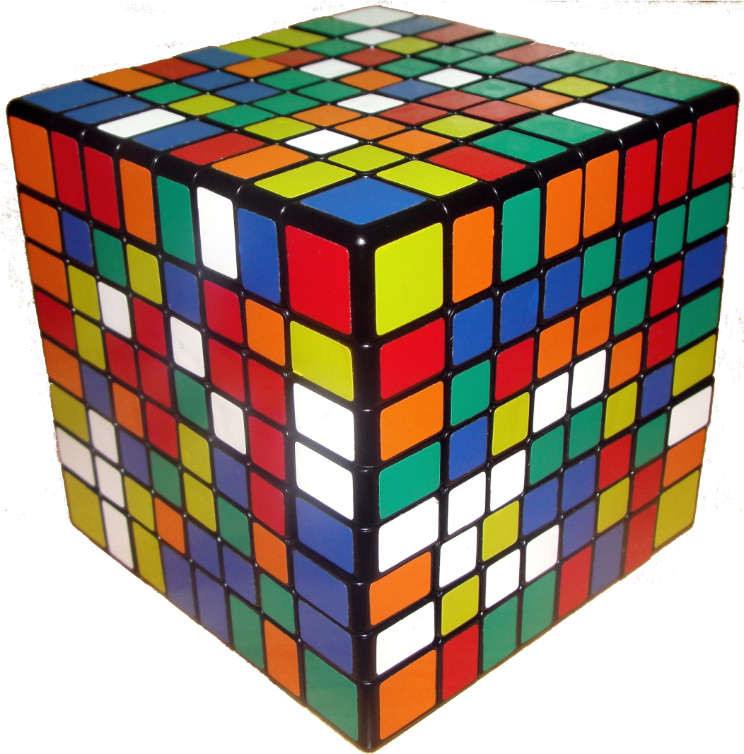 Unsolved Large Rubik Cube PNG image