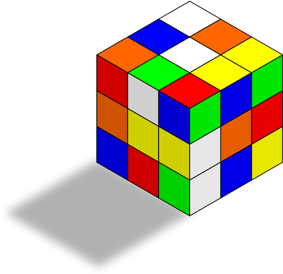 Unsolved Rubik Cube Illustration.png PNG image