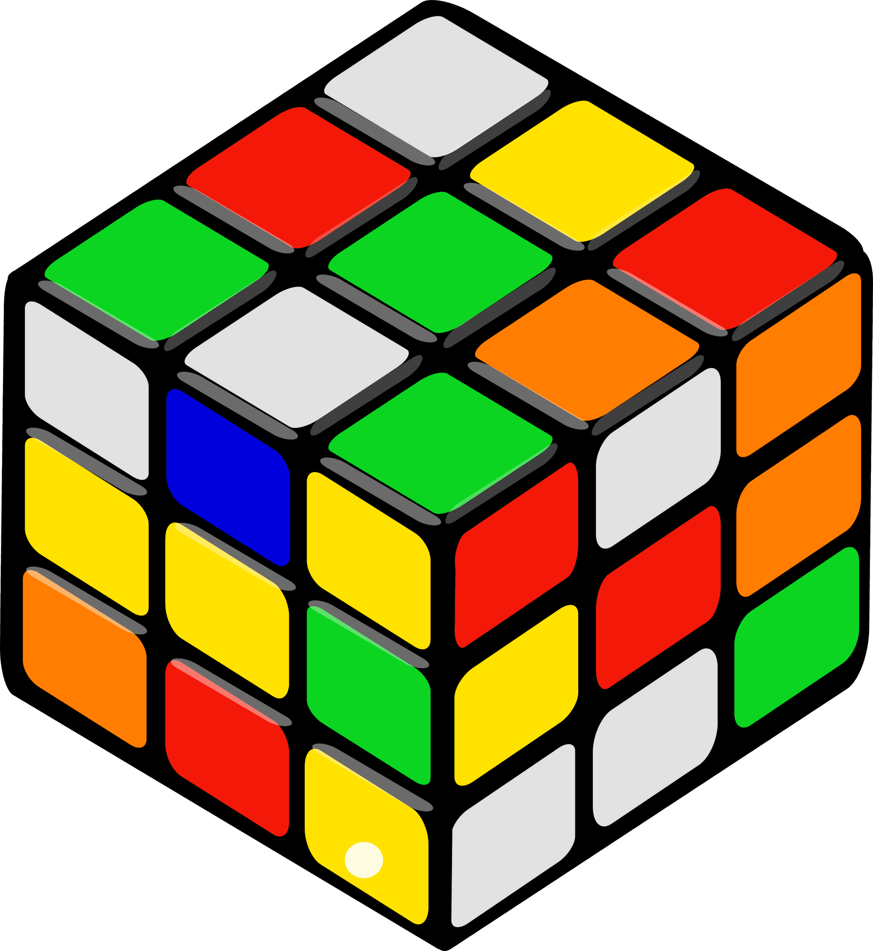 Unsolved Rubiks Cube Illustration.png PNG image