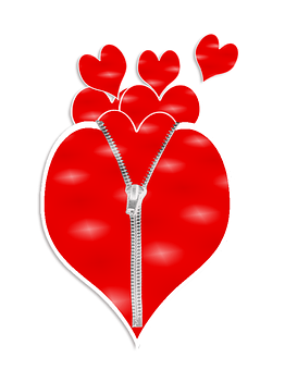 Unzipped Heart Love Concept PNG image