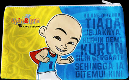 Upin Ipin Character Pencil Case PNG image