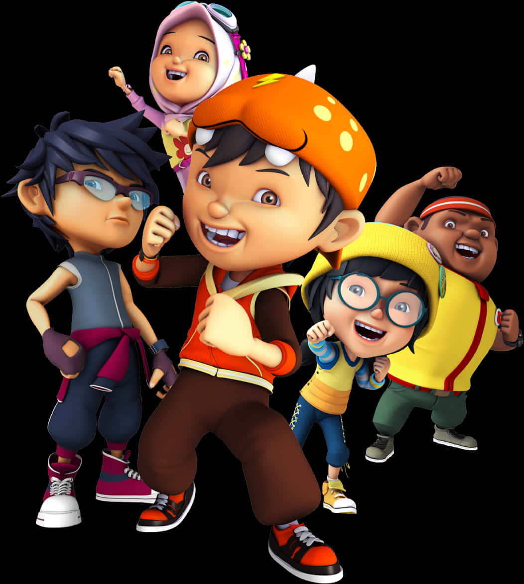 Upin Ipinand Friends Animated Characters PNG image