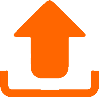 Upload Icon Orange Arrow PNG image