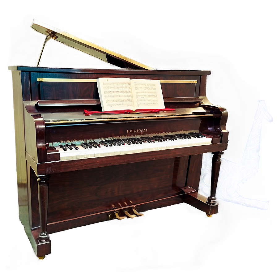 Upright Piano In Music Room Setting Png Dxn6 PNG image