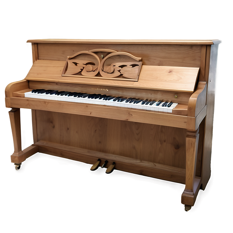 Upright Piano In Natural Light Oak Png 06272024 PNG image