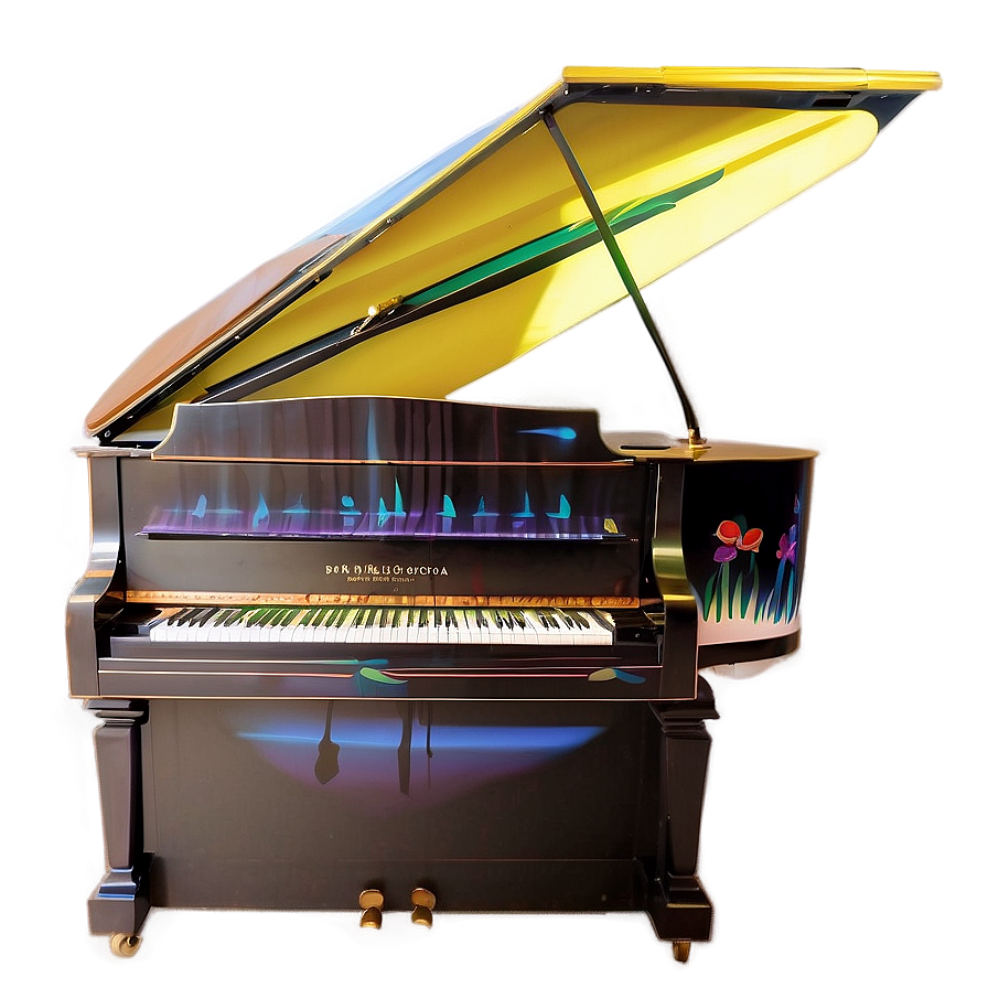 Upright Piano With Custom Paint Job Png 06272024 PNG image