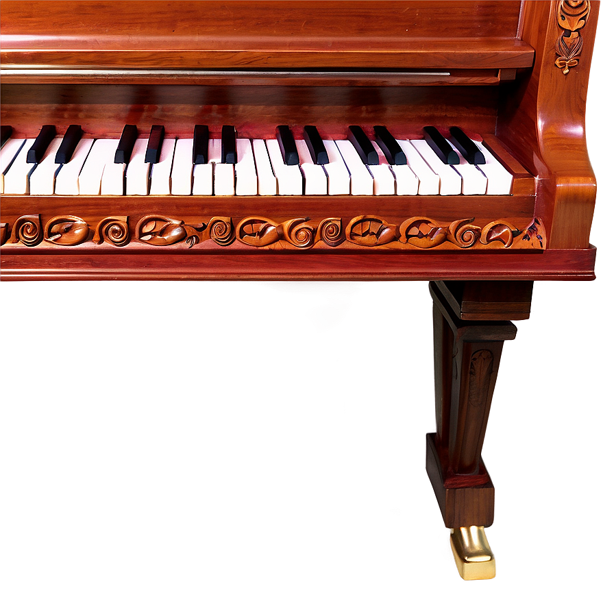 Upright Piano With Detailed Carvings Png Xni2 PNG image