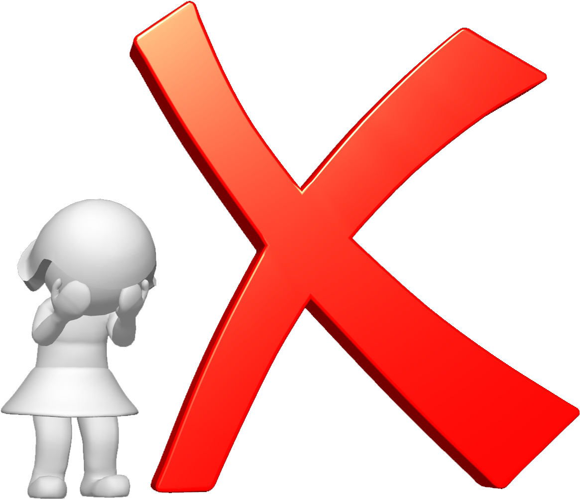 Upset Character Red Cross Symbol PNG image
