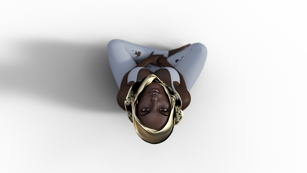 Upside Down Girl Portrait PNG image
