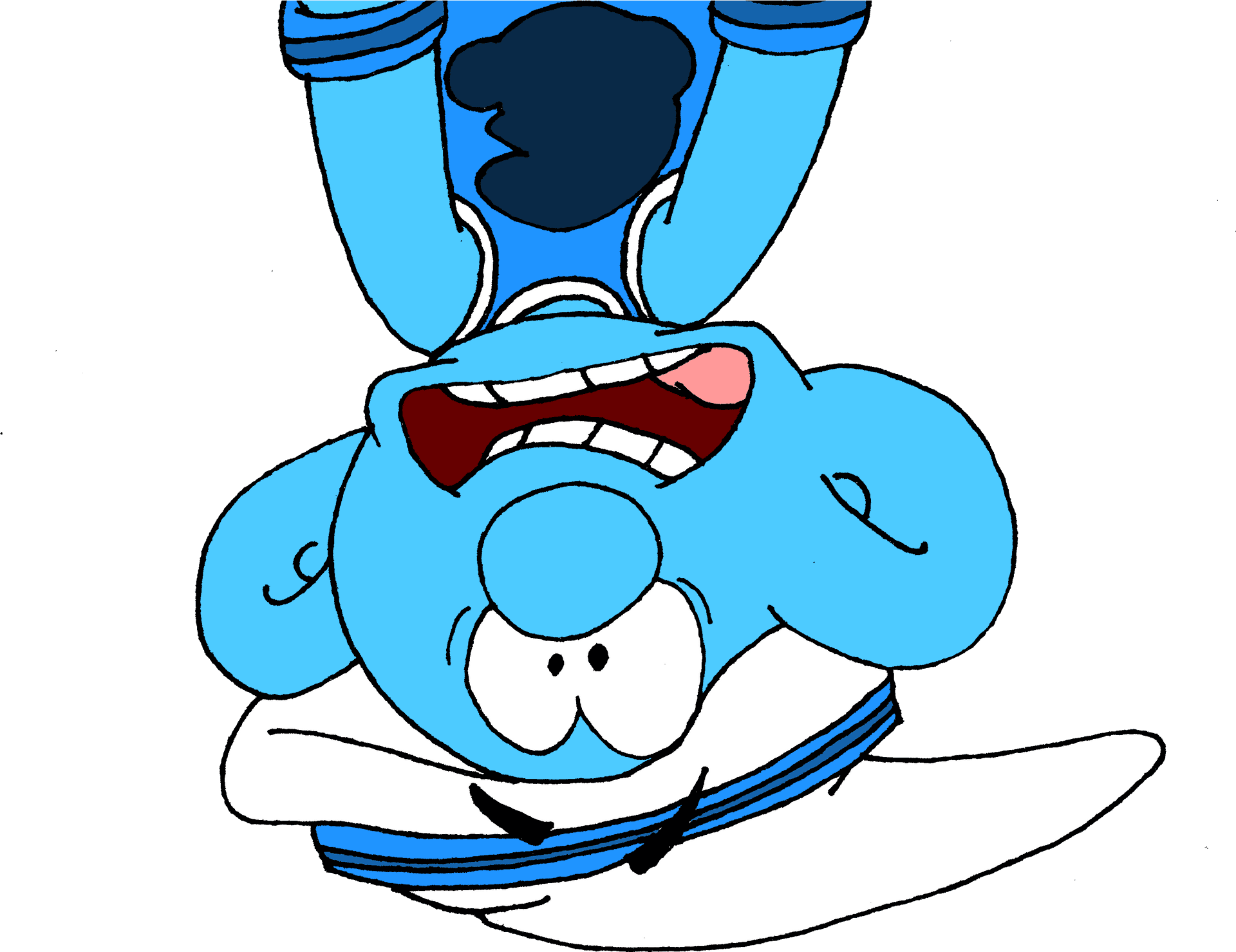 Upside Down Smurf Laughing PNG image