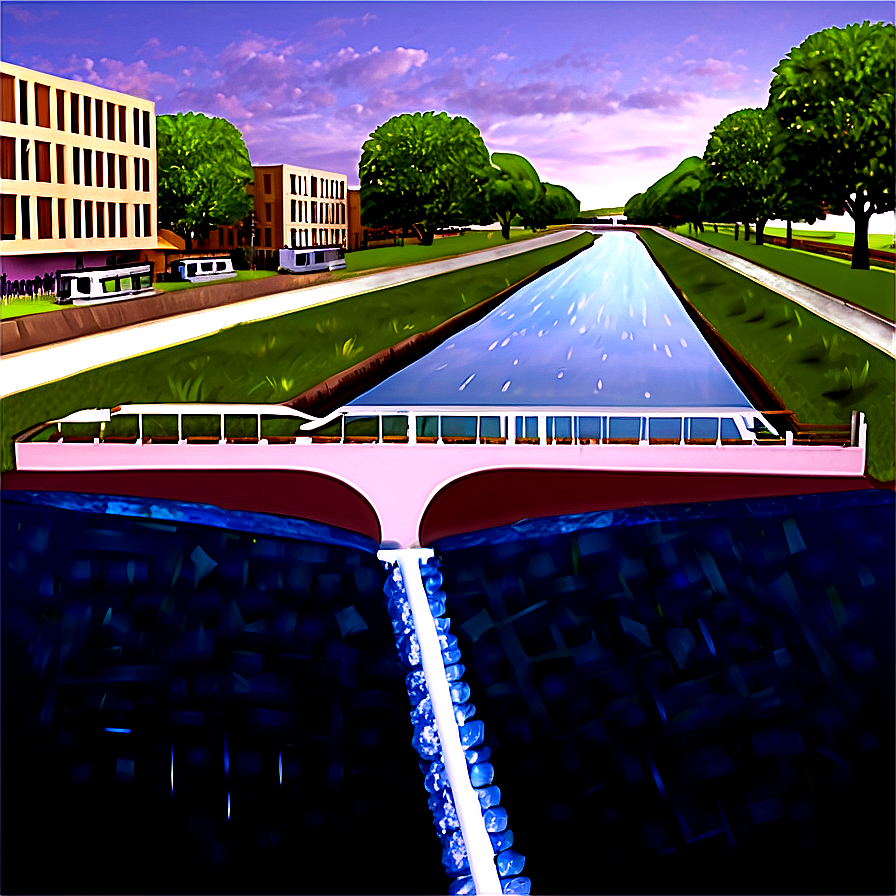 Urban Canal System Design Png 96 PNG image